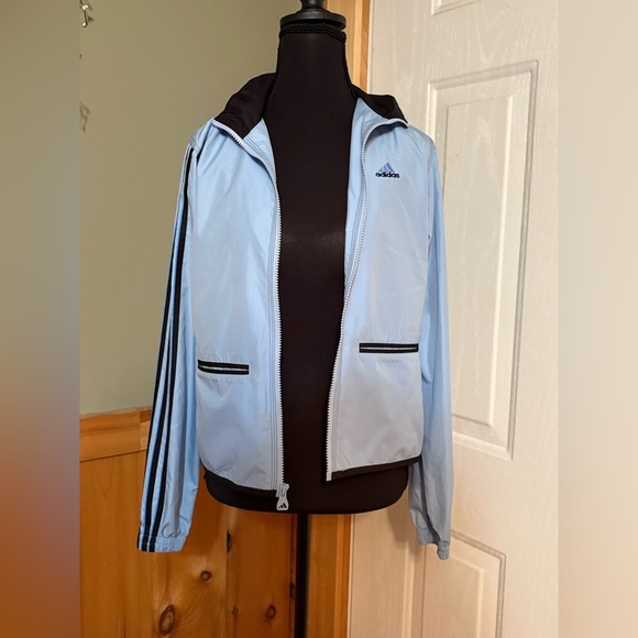 Adidas Windbreaker Track Jacket Light Blue Size Small - Picture 5 of 15